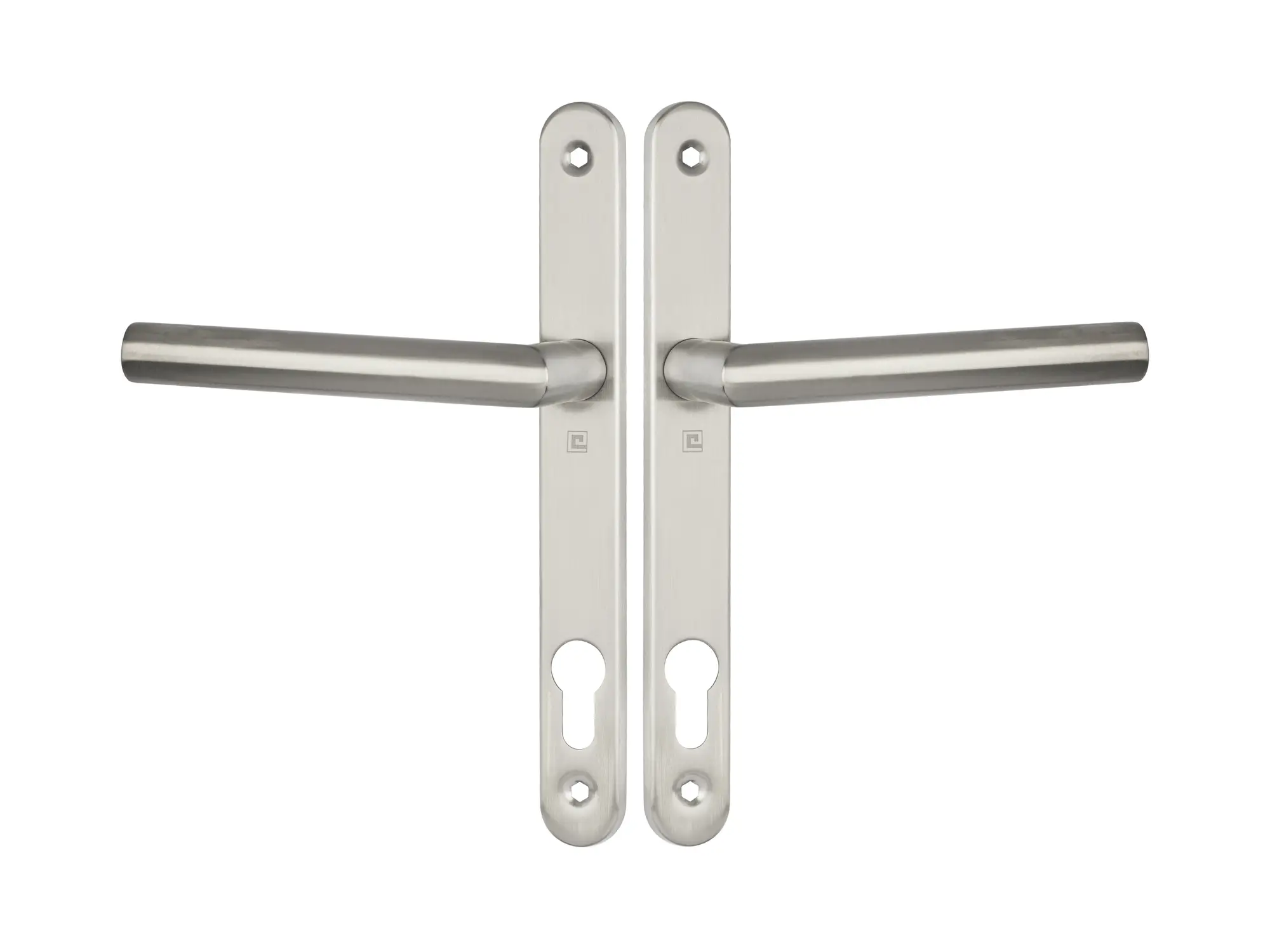 Ensemble 1394 entraxe 92mm sur plaque étroite clé I inox brossé – HERACLES – B-INOX-PE06