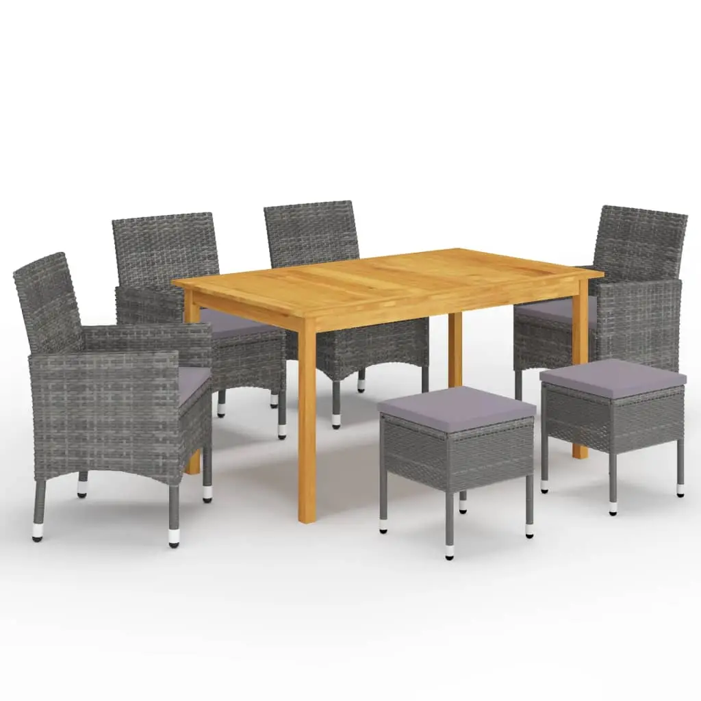 Ensemble à manger de jardin 7 pcs Gris vidaXL 3067778