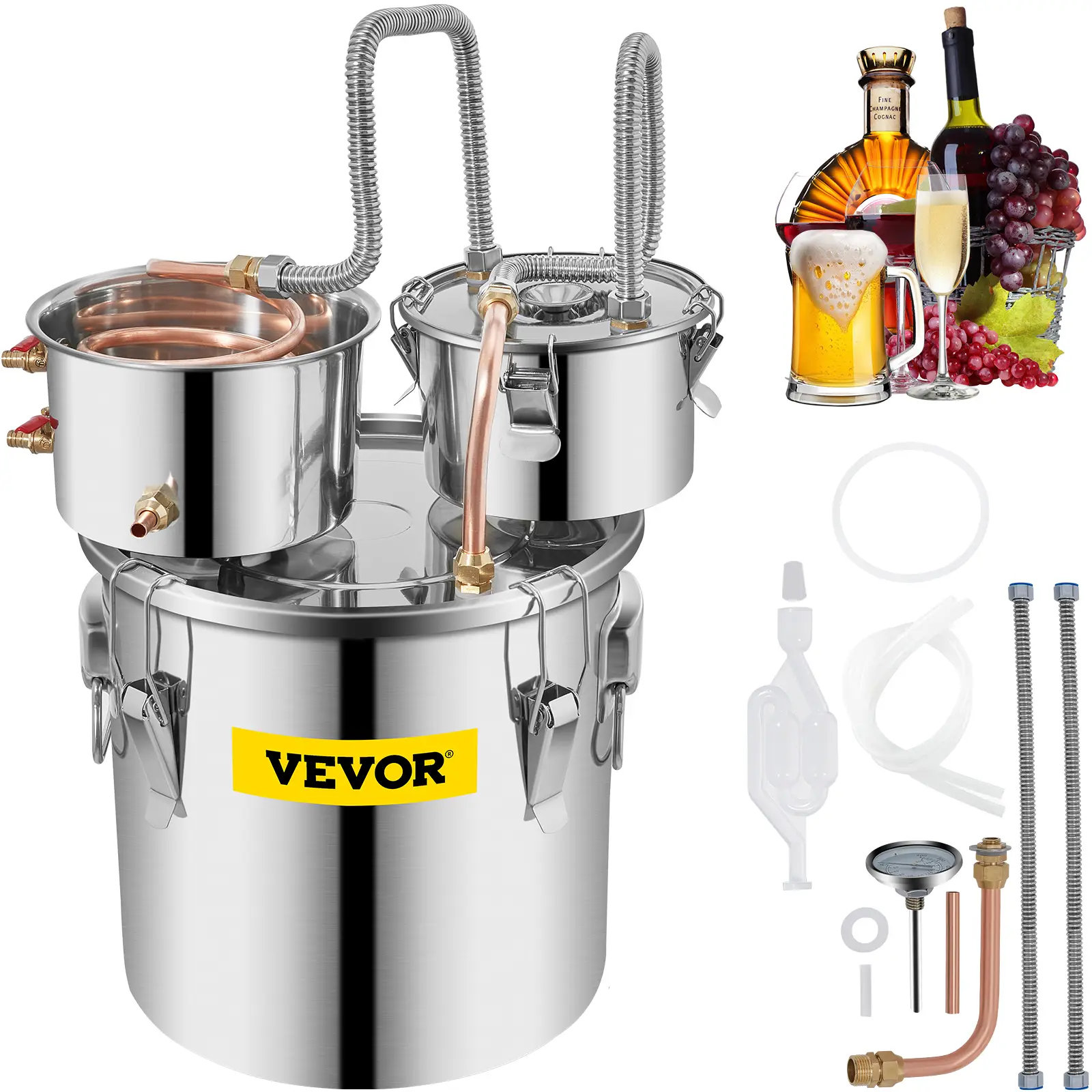 VEVOR Distillateur d’Eau 5 Gal, Purificateur Domestique avec Pompe.