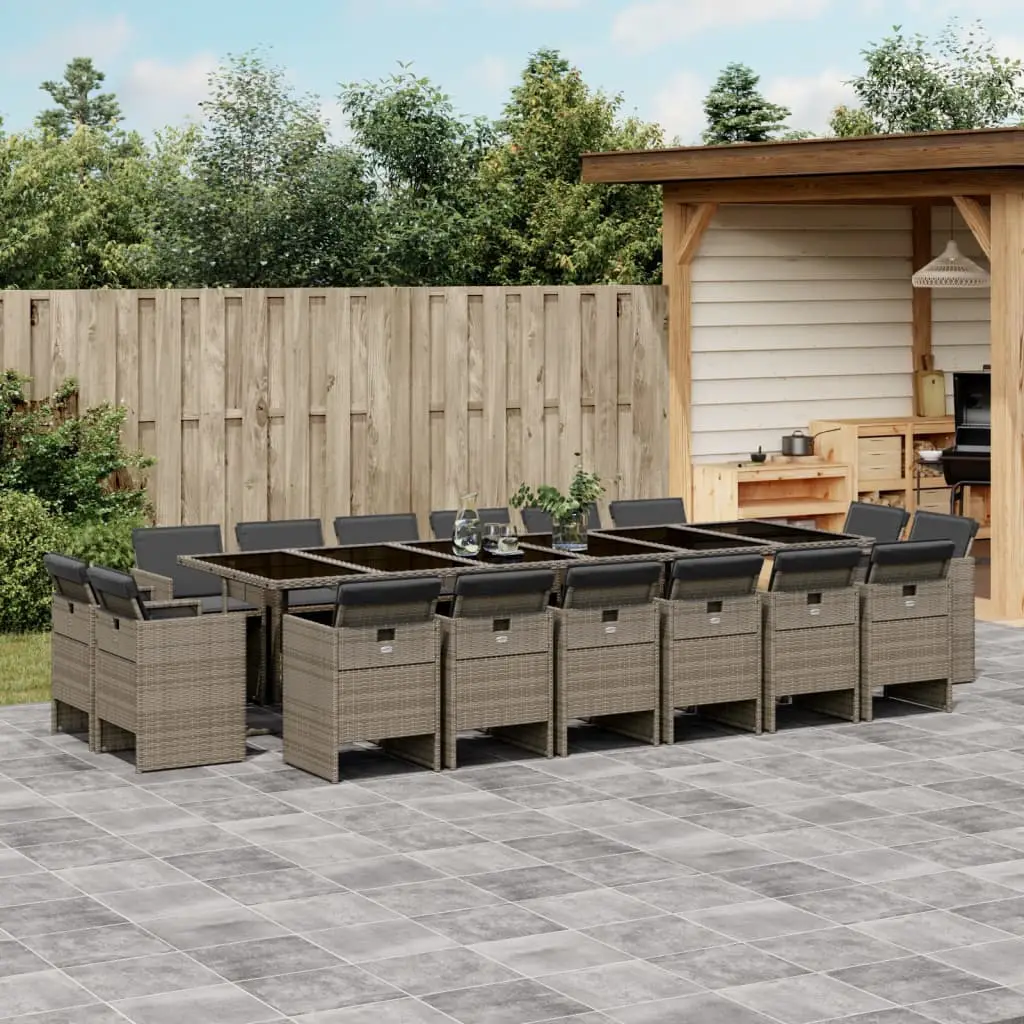 Ensemble à manger de jardin 17 pcs et coussins résine tressée vidaXL 3277831