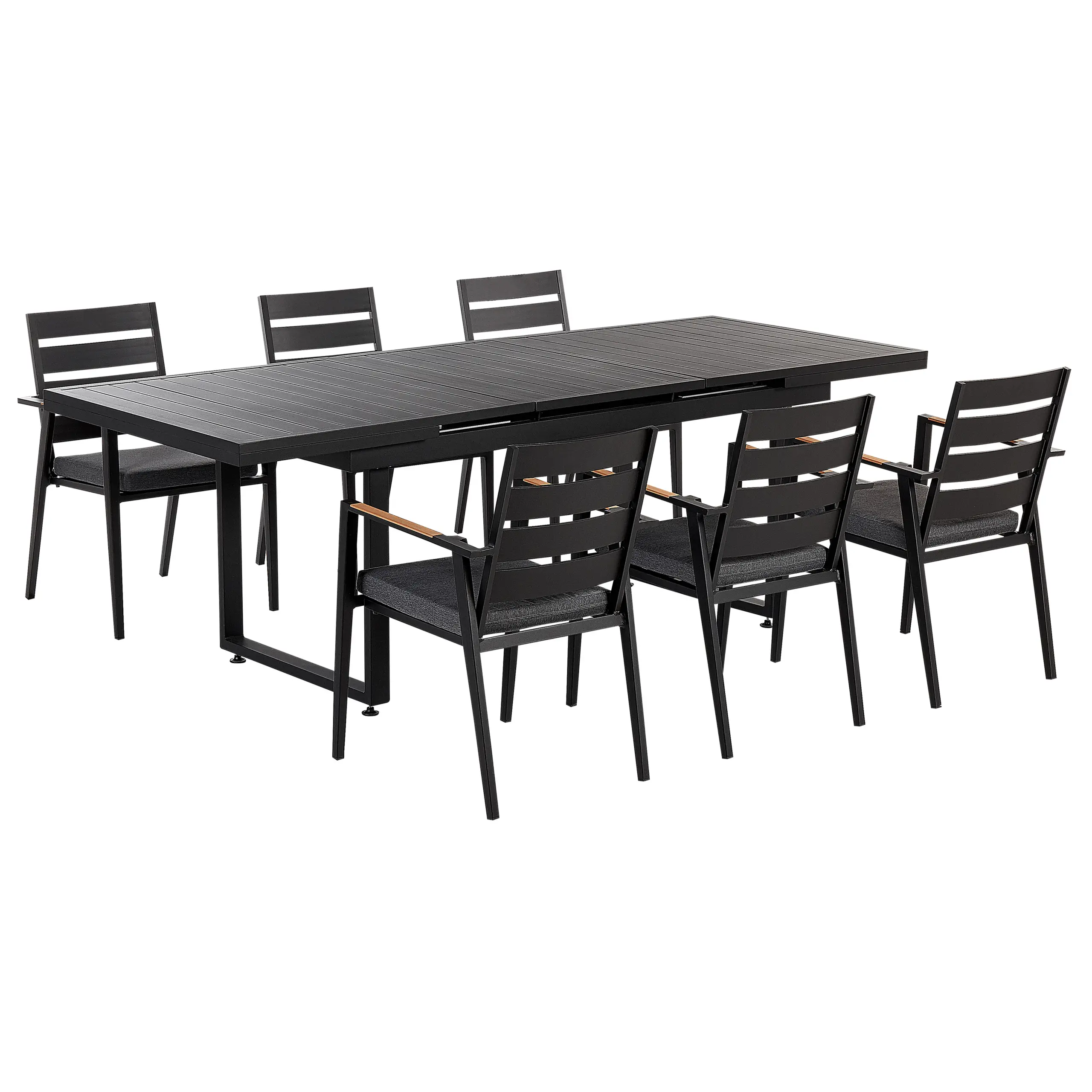 Set de salle à manger, 6 Personnes Aluminium Noir VALCANETTO/TAVIANO – Beliani