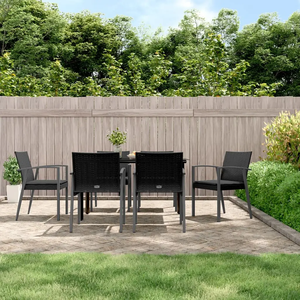 Ensemble à manger de jardin 7 pcs coussins résine tressée acier vidaXL 3186992