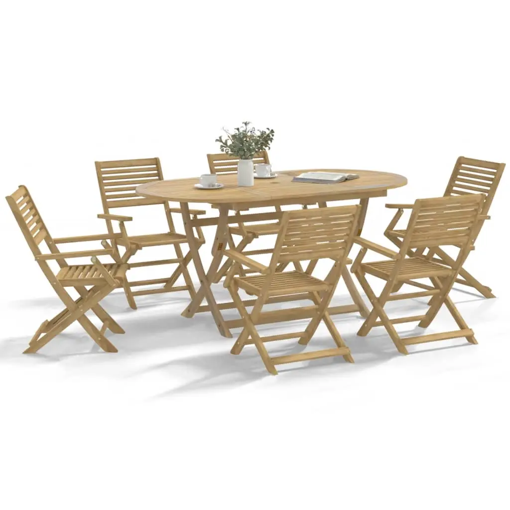 Ensemble à manger de jardin 7 pcs Bois d’acacia solide vidaXL 3295003