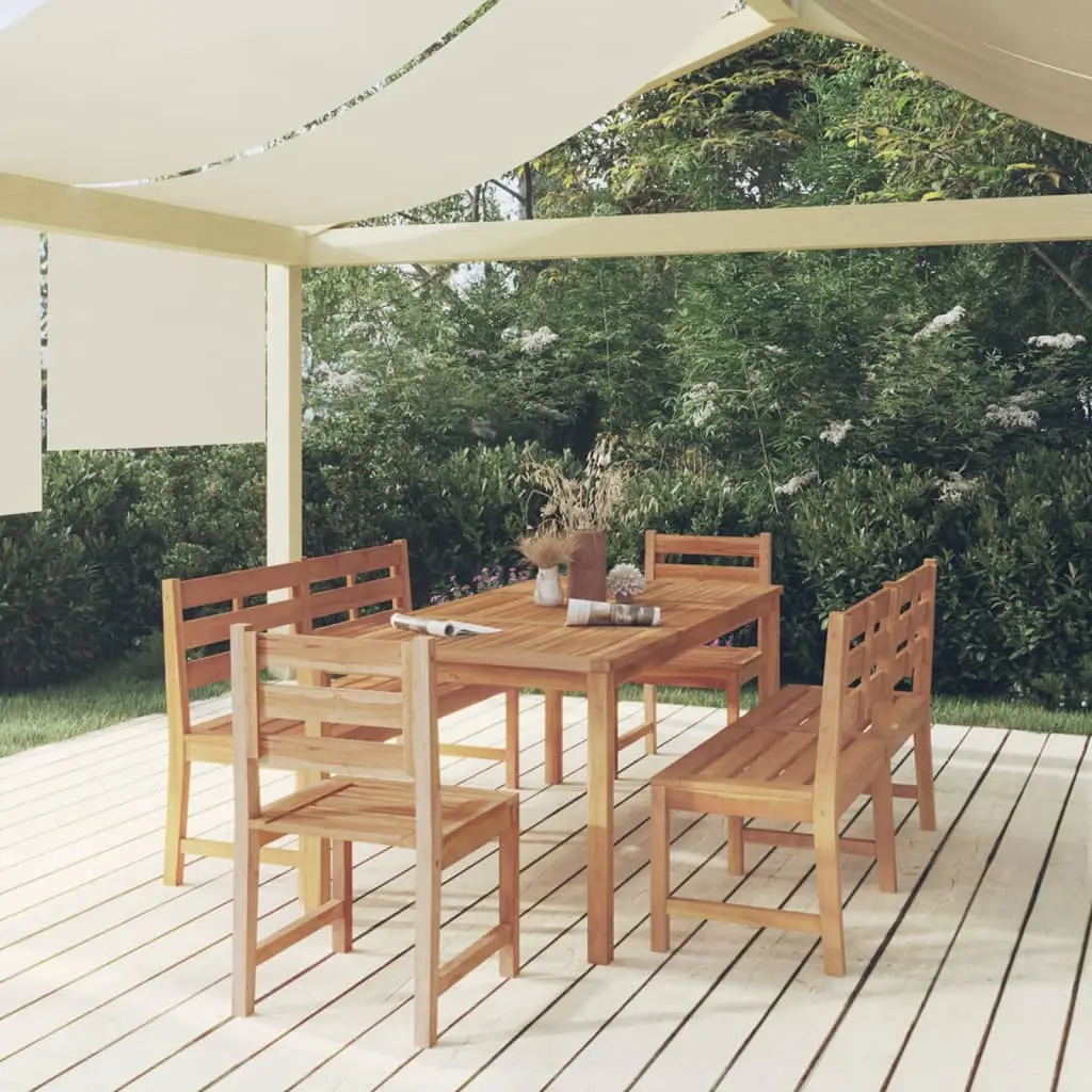 Ensemble à manger de jardin 5pcs Bois de teck massif vidaXL 3157201