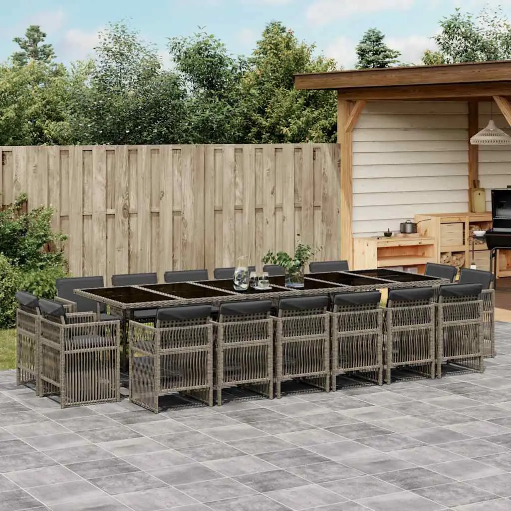 Ensemble à manger de jardin 17 pcs et coussins résine tressée vidaXL 3211064