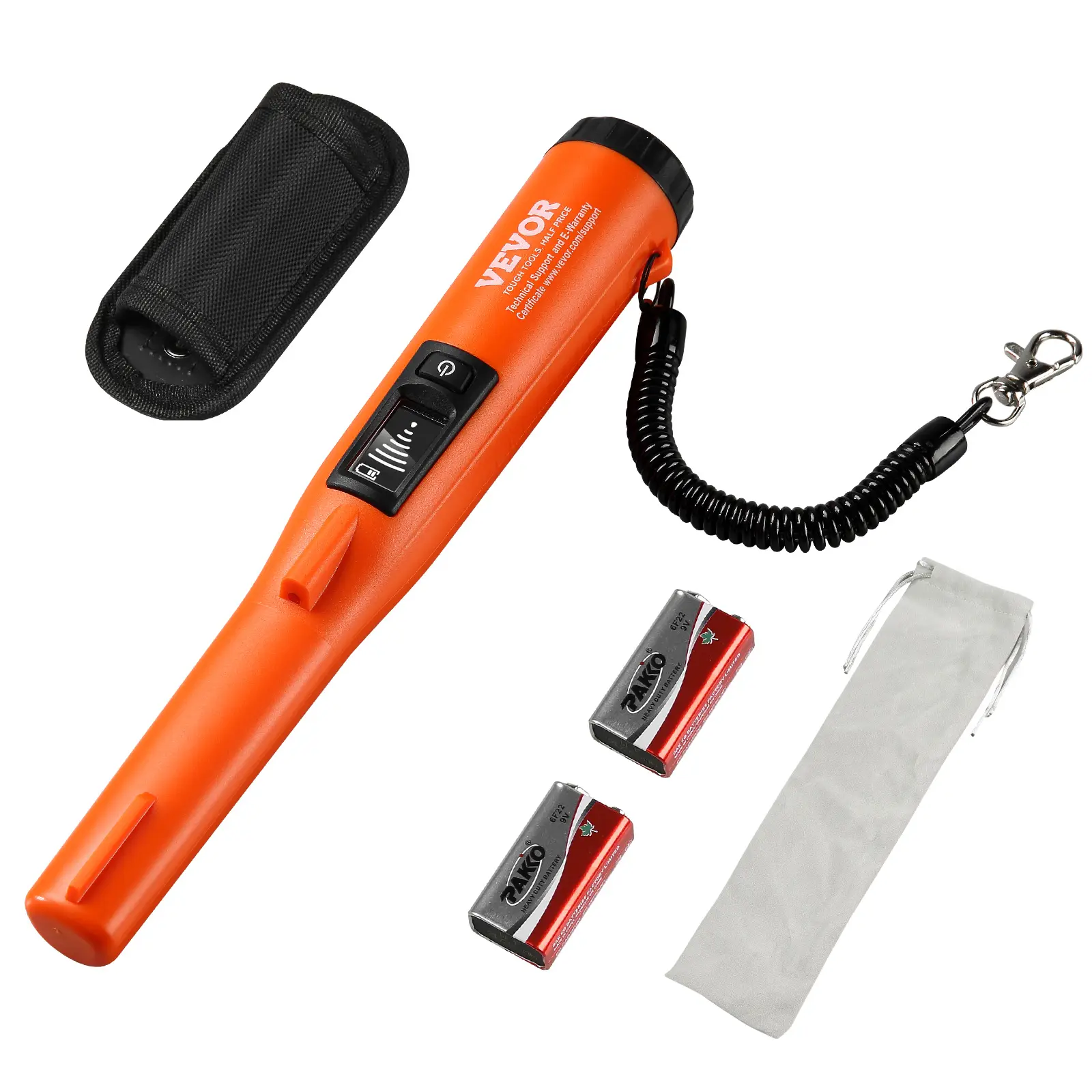 VEVOR Détecteur métaux pinpointer IP68 étanche, profondeur 114 mm écran LCD, sonde.