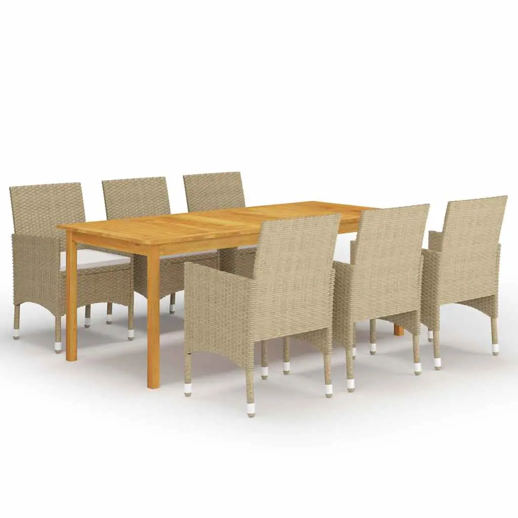 Ensemble à manger de jardin 7 pcs Beige vidaXL 3067857