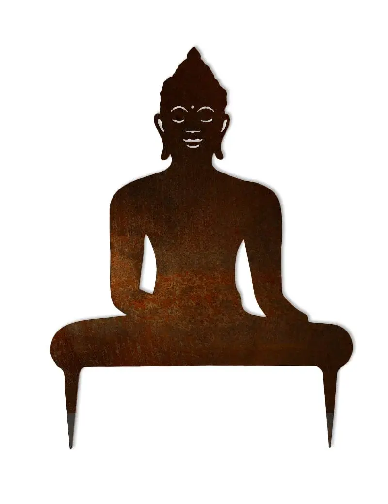 Déco Bouddha Extérieur Métal Acier Corten 48cm – madecoupesurmesure