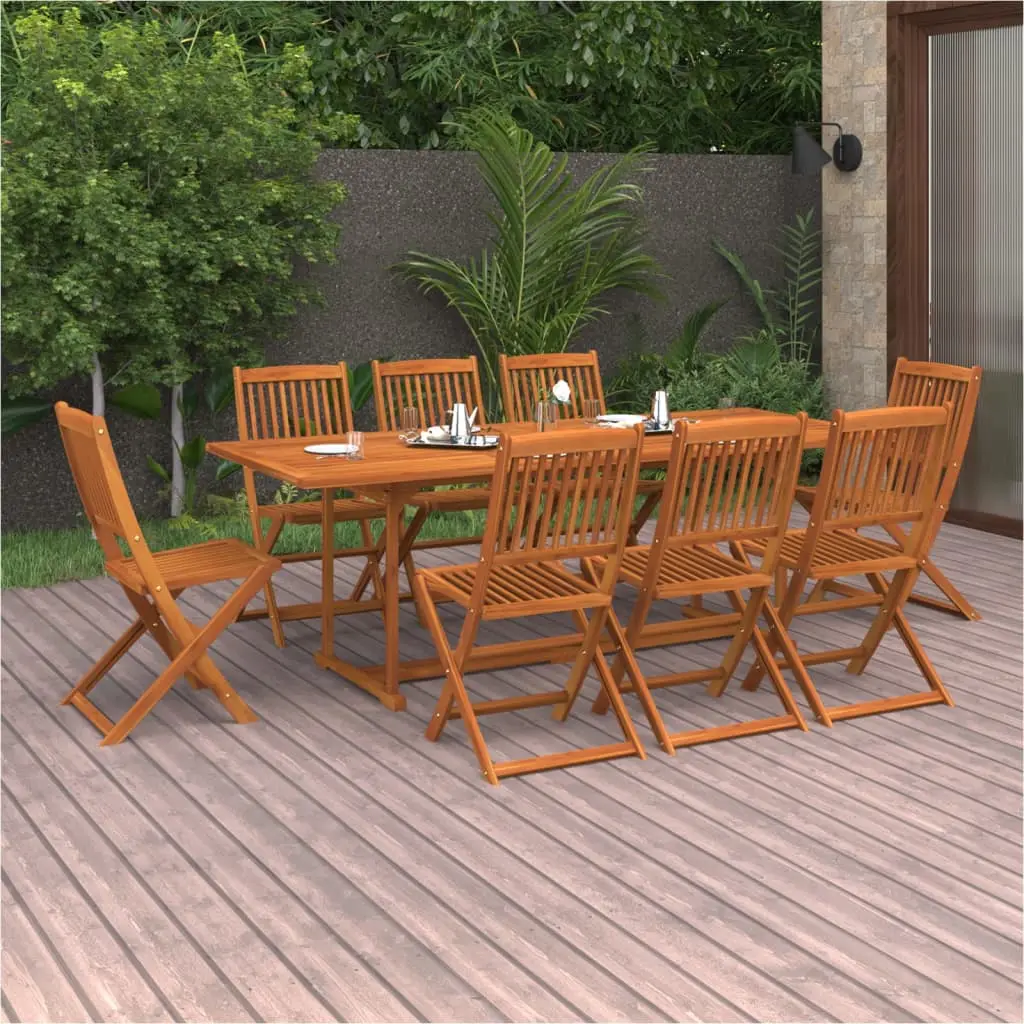 Ensemble à manger de jardin 9 pcs 220x90x75 cm bois d’acacia vidaXL 3086988