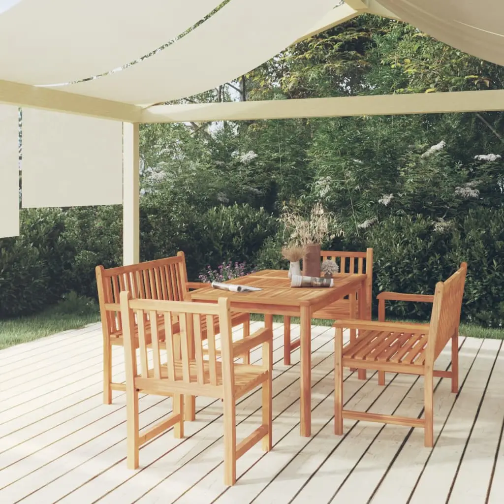 Ensemble à manger de jardin 5pcs Bois de teck massif vidaXL 3157164