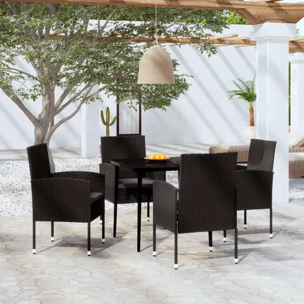 Ensemble à manger de jardin 5 pcs Noir vidaXL 3099632