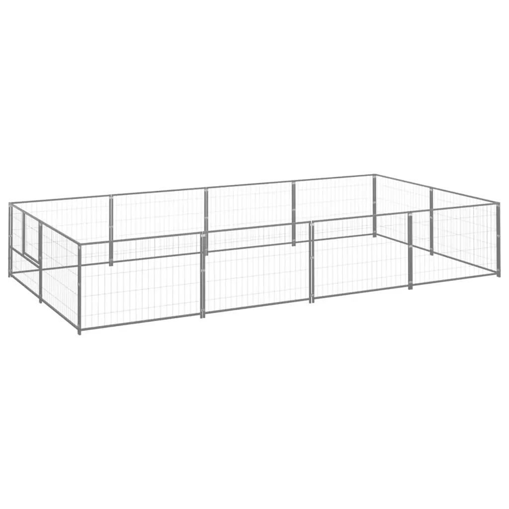 Enclos pour chien extérieur acier robuste pour jardin Argenté 8 m² – ComfortXL Outdoor Living
