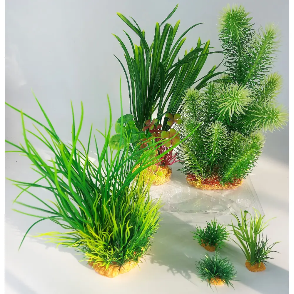 Déco plantkit idro N3 plantes artificielles 6 pieces H 28 cm décoration d’aquarium