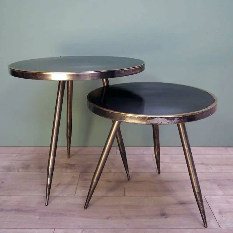 Ensemble 2 tables d’appoint métal 55×52 cm