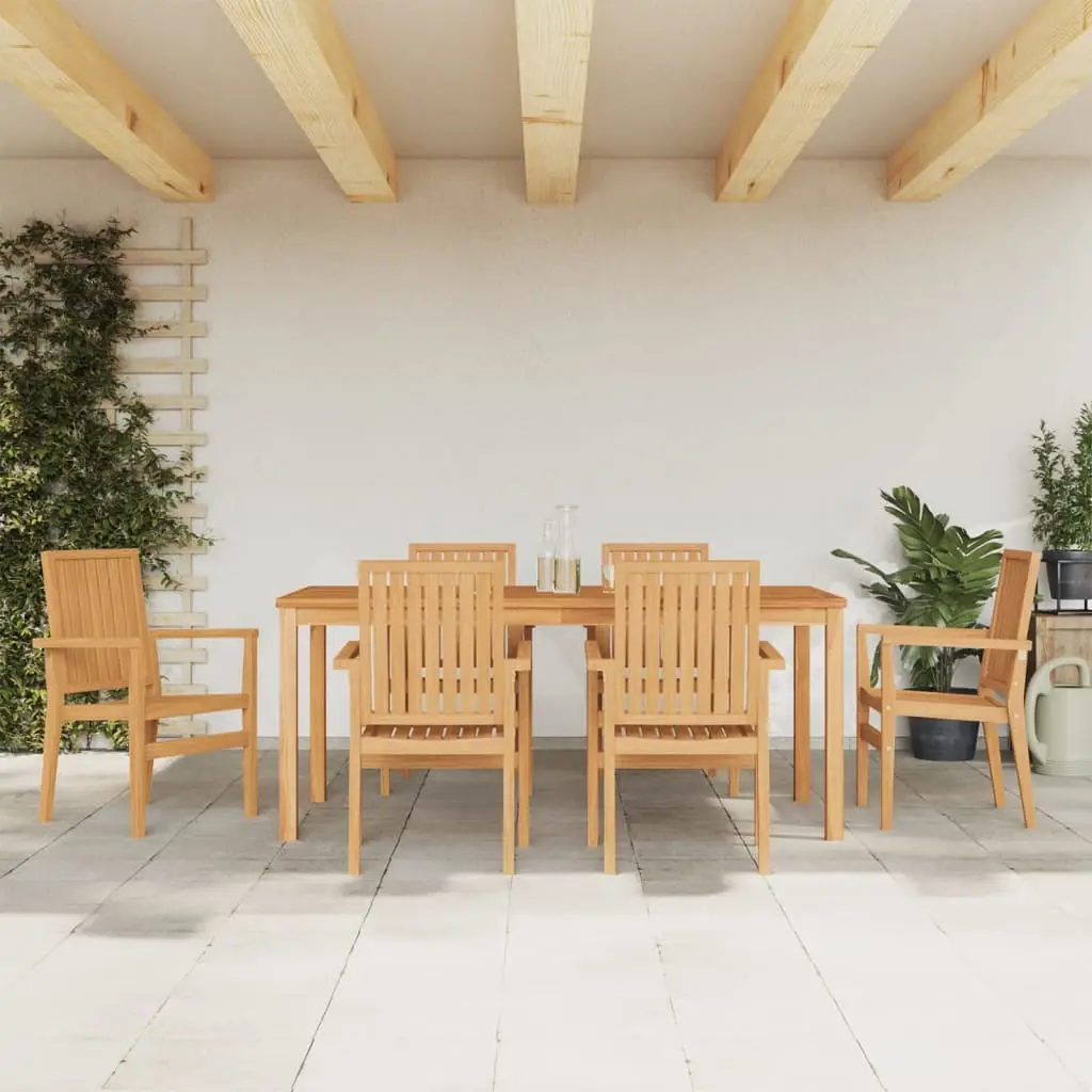 Ensemble à manger de jardin 7 pcs Bois de teck solide vidaXL 3157920