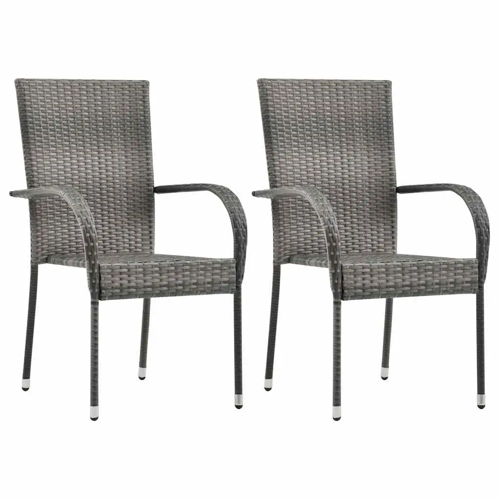 Ensemble à manger de jardin 3 pcs | Mobilier d’extérieur Résine tressée Gris Maison Chic
