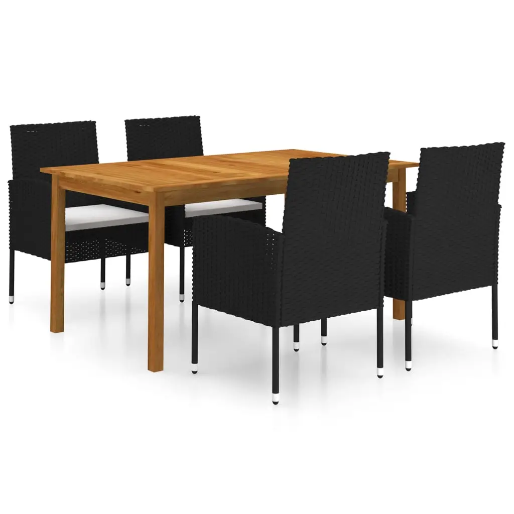 Ensemble à manger de jardin 5 pcs Noir vidaXL 3067832