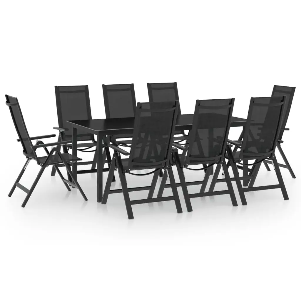 Ensemble à manger de jardin 9 pcs aluminium anthracite vidaXL 3070641