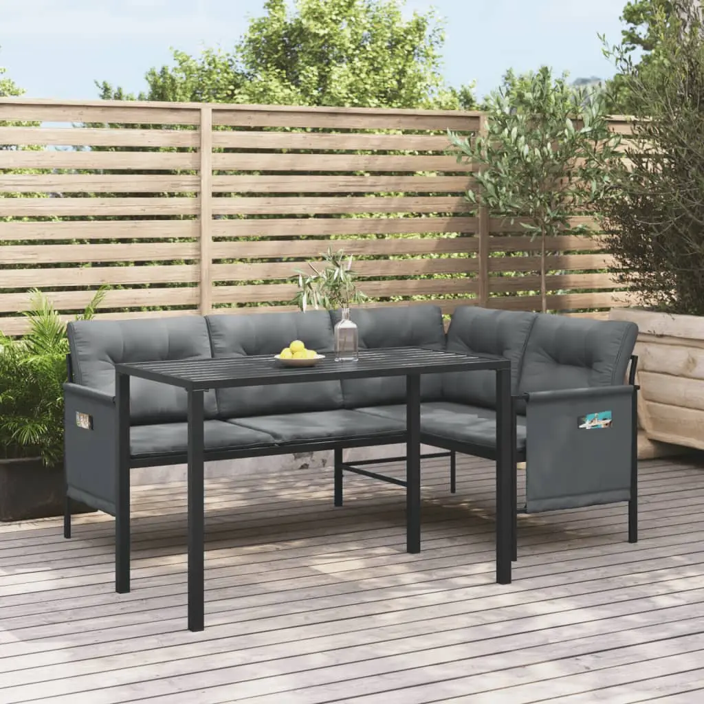 Ensemble à manger de jardin 2 pcs anthracite acier vidaXL 3187259