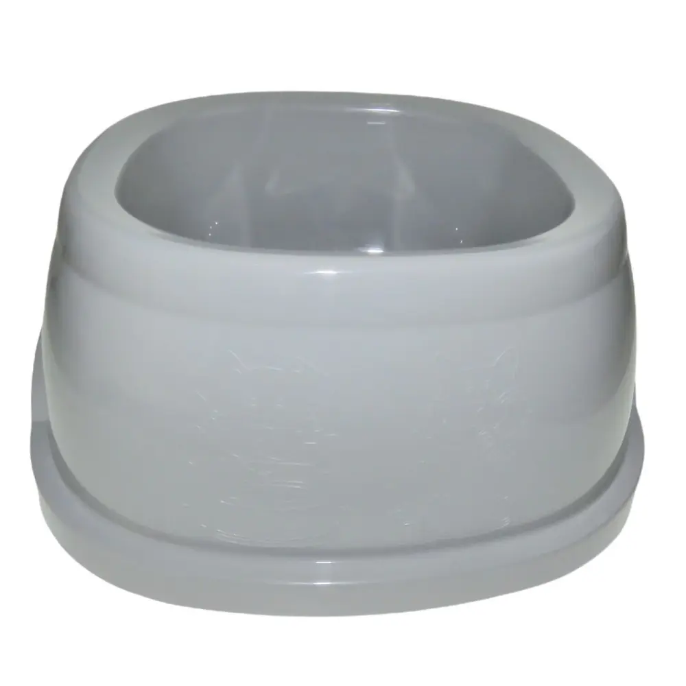 Ecuelle carrée 3 litres, gris en plastique, pour chien