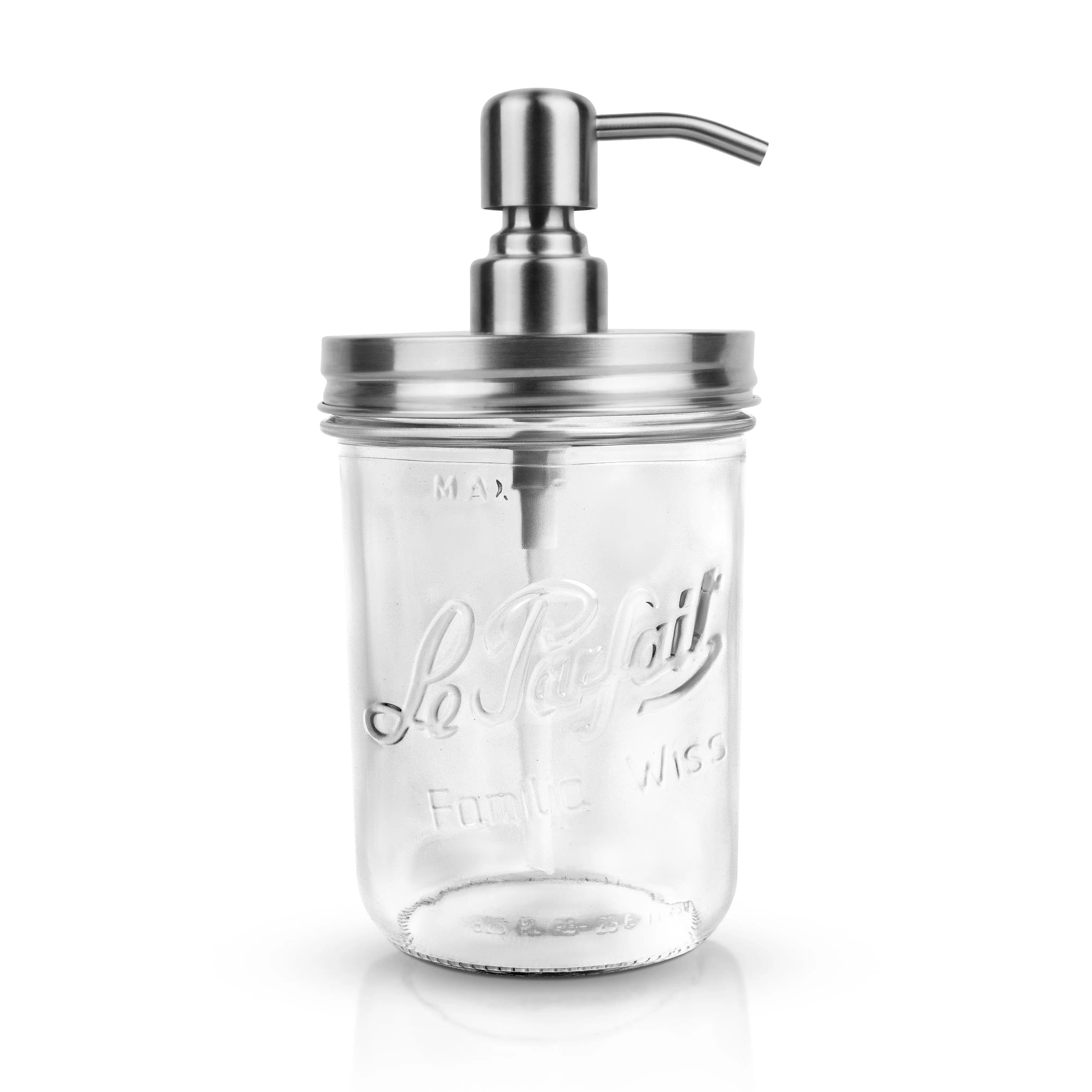 Distributeur pompe à savon inox avec bocal familia wiss 750 ml – le parfait