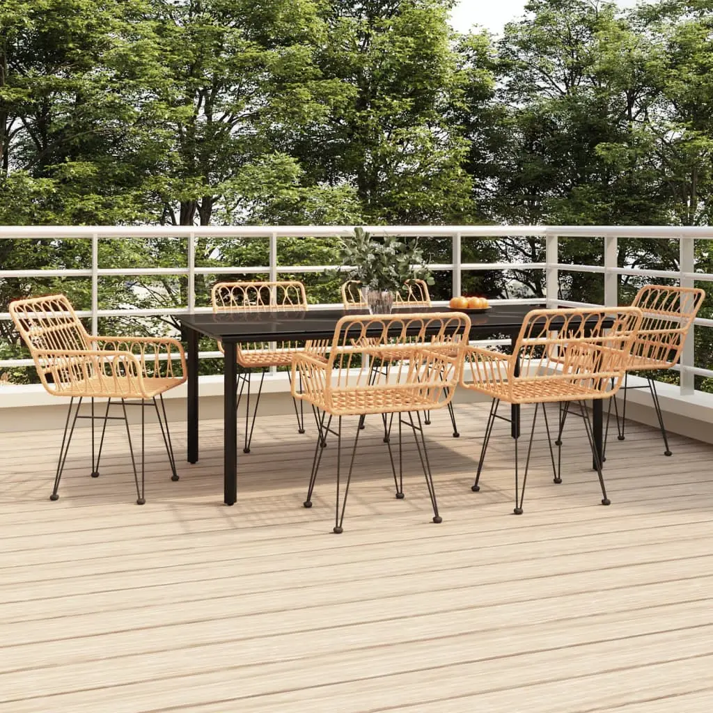 Ensemble à manger de jardin 7 pcs Résine tressée vidaXL 3157864