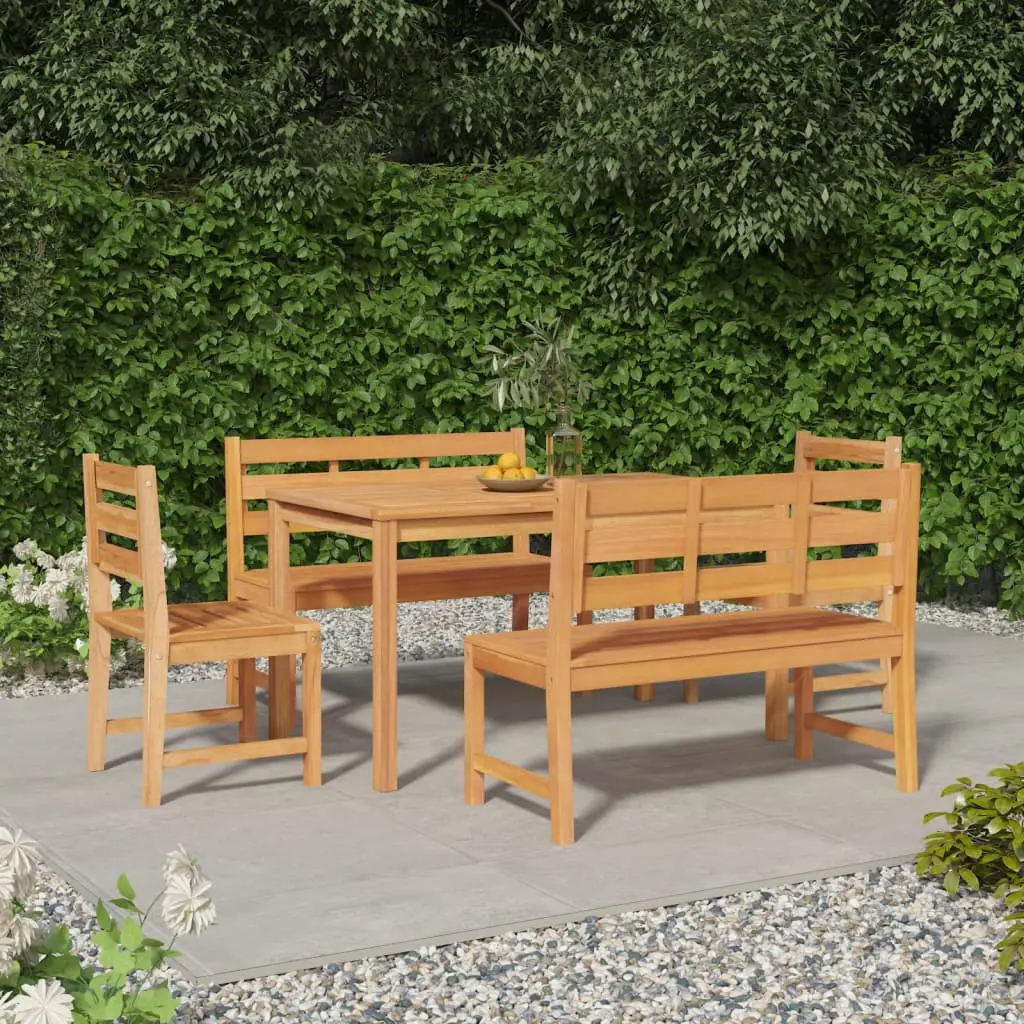 Ensemble à manger de jardin 5pcs Bois de teck massif vidaXL 3157195