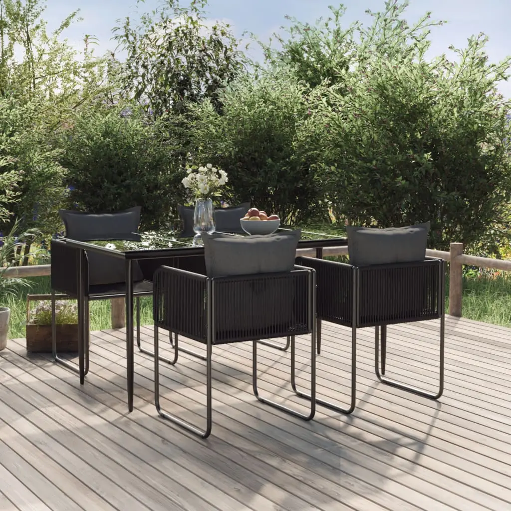 Ensemble à manger de jardin 5 pcs Noir vidaXL 3156500