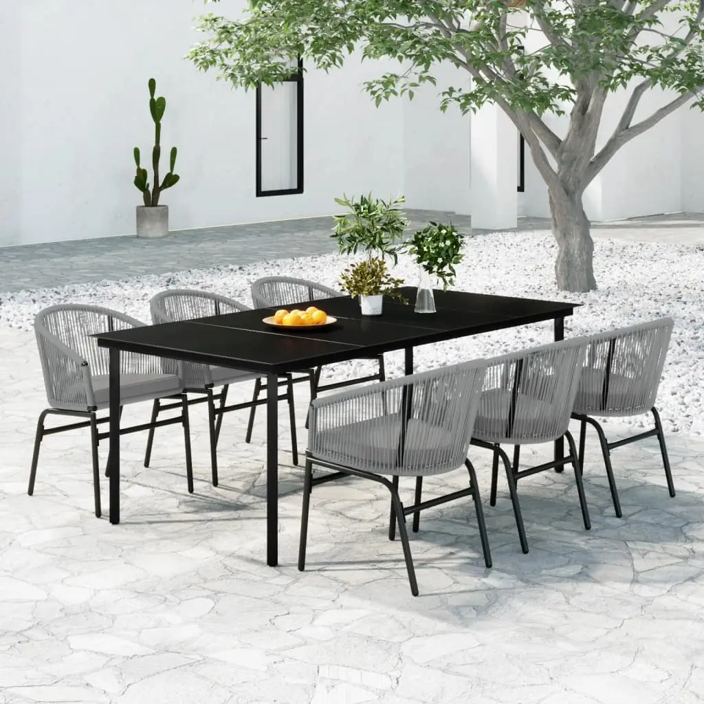 Ensemble à manger de jardin 7 pcs Gris vidaXL 3099237