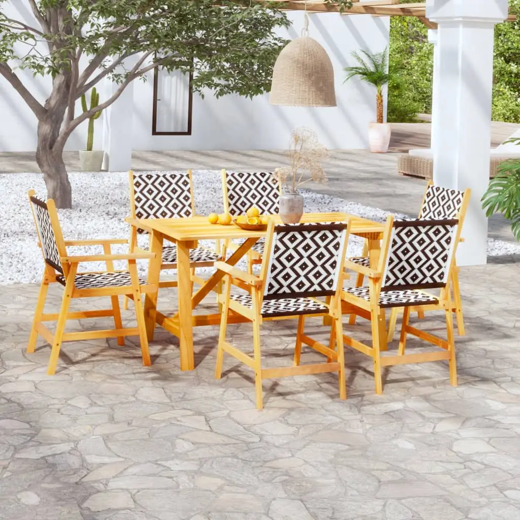 Ensemble à manger de jardin 7 pcs Bois d’acacia solide vidaXL 3087125