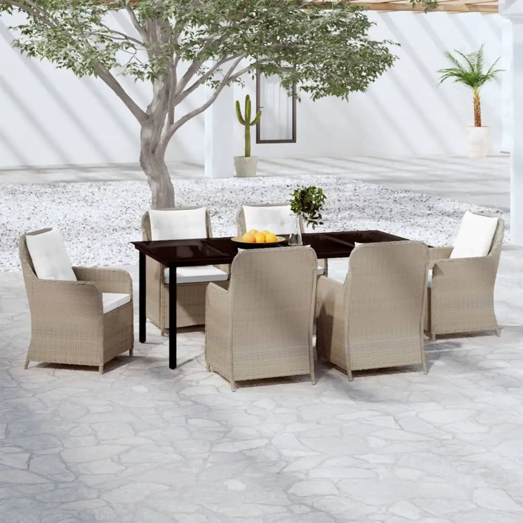 Ensemble à manger de jardin 7 pcs Marron vidaXL 3099557