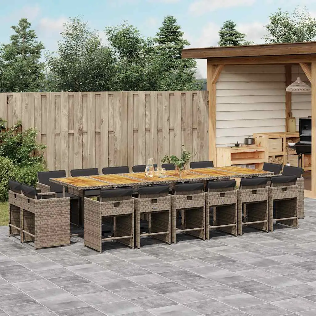 Ensemble à manger de jardin 17 pcs et coussins résine tressée vidaXL 3211250