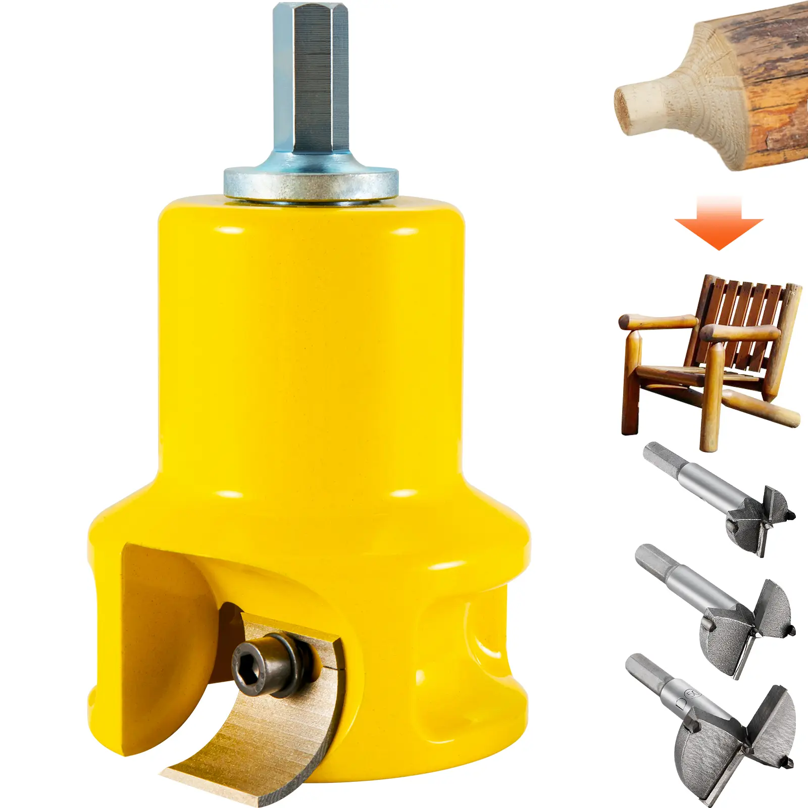 VEVOR Embouts tenonneuse 38 mm, tenons coniques alu/acier, lames courbes. Menuiserie.