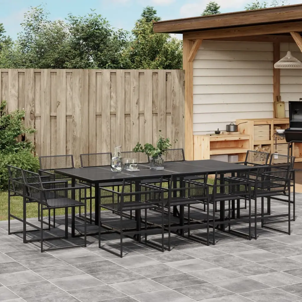 Ensemble à manger de jardin 13 pcs noir résine tressée vidaXL 3295040