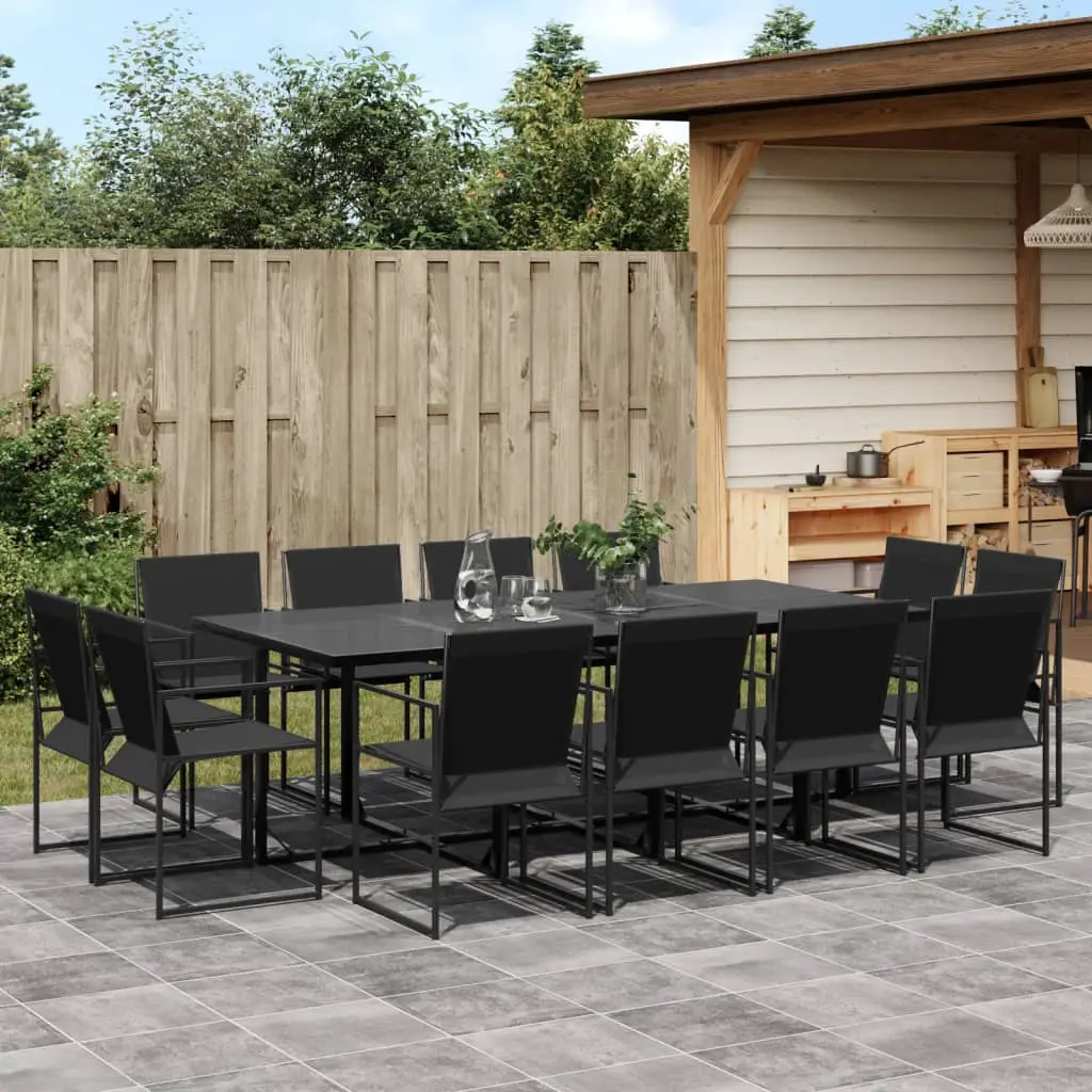 Ensemble à manger de jardin 13 pcs noir textilène vidaXL 3295125