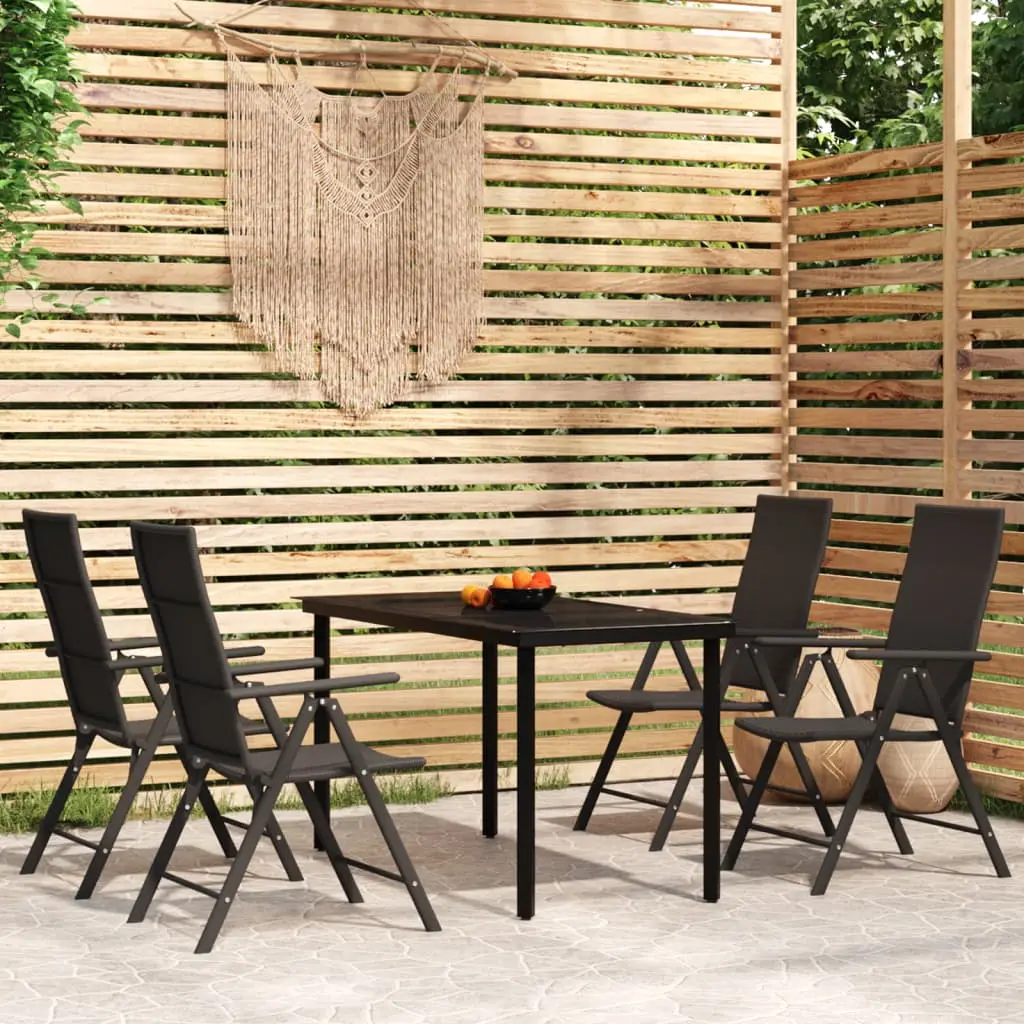 Ensemble à manger de jardin 5 pcs Noir vidaXL 3099103