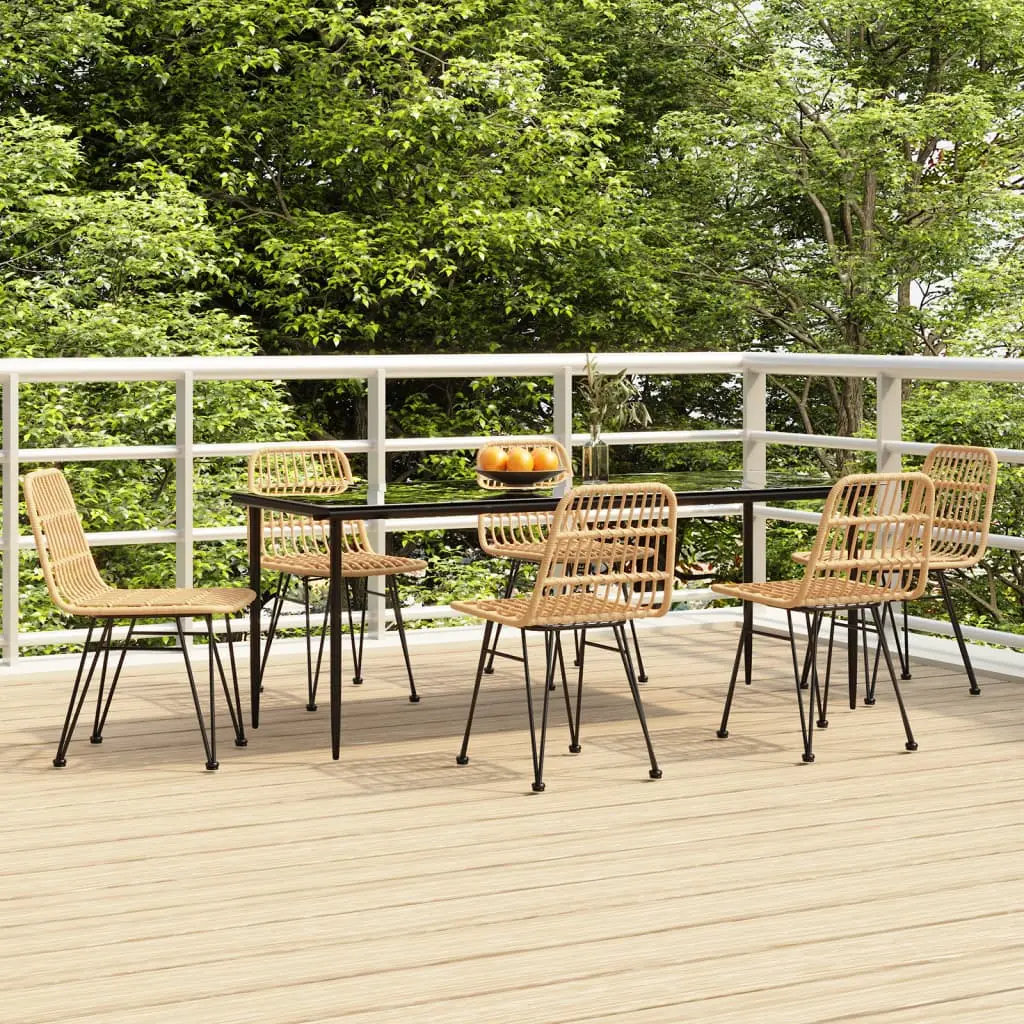Ensemble à manger de jardin 7 pcs Résine tressée vidaXL 3157878