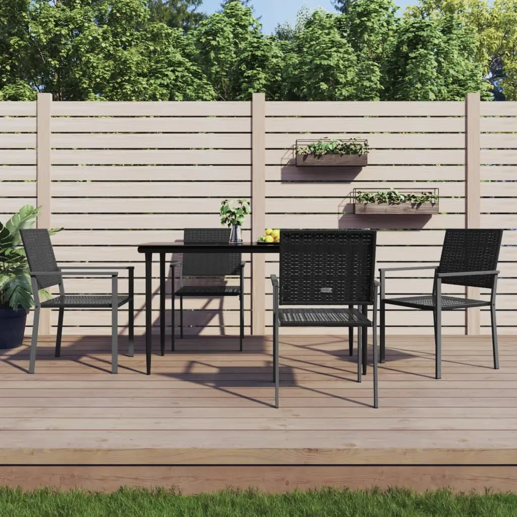 Ensemble à manger de jardin 5 pcs résine tressée acier vidaXL 3187007