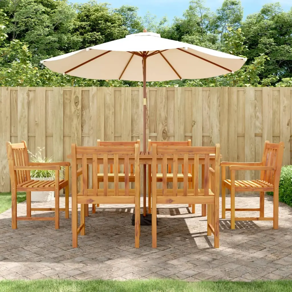 Ensemble à manger de jardin 7 pcs Bois d’acacia solide vidaXL 3206278