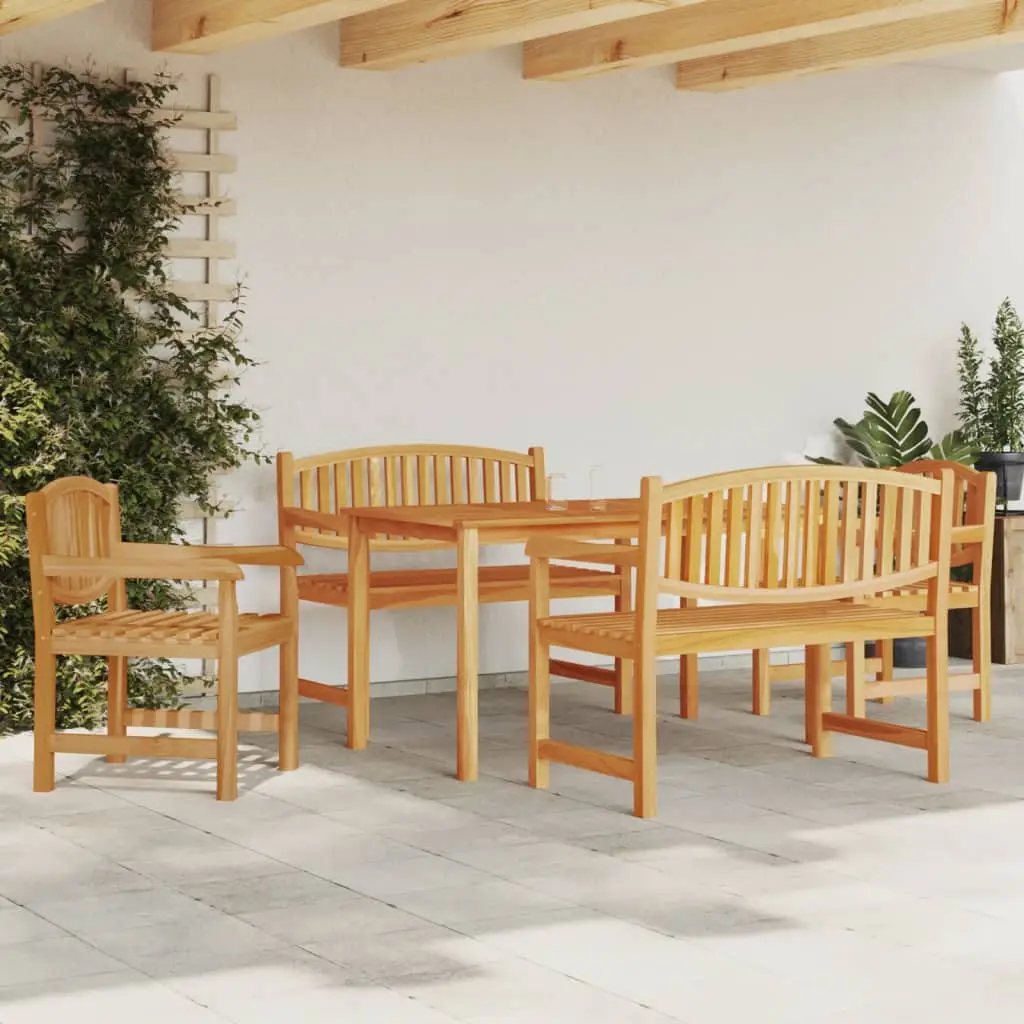 Ensemble à manger de jardin 5pcs Bois de teck massif vidaXL 3157939