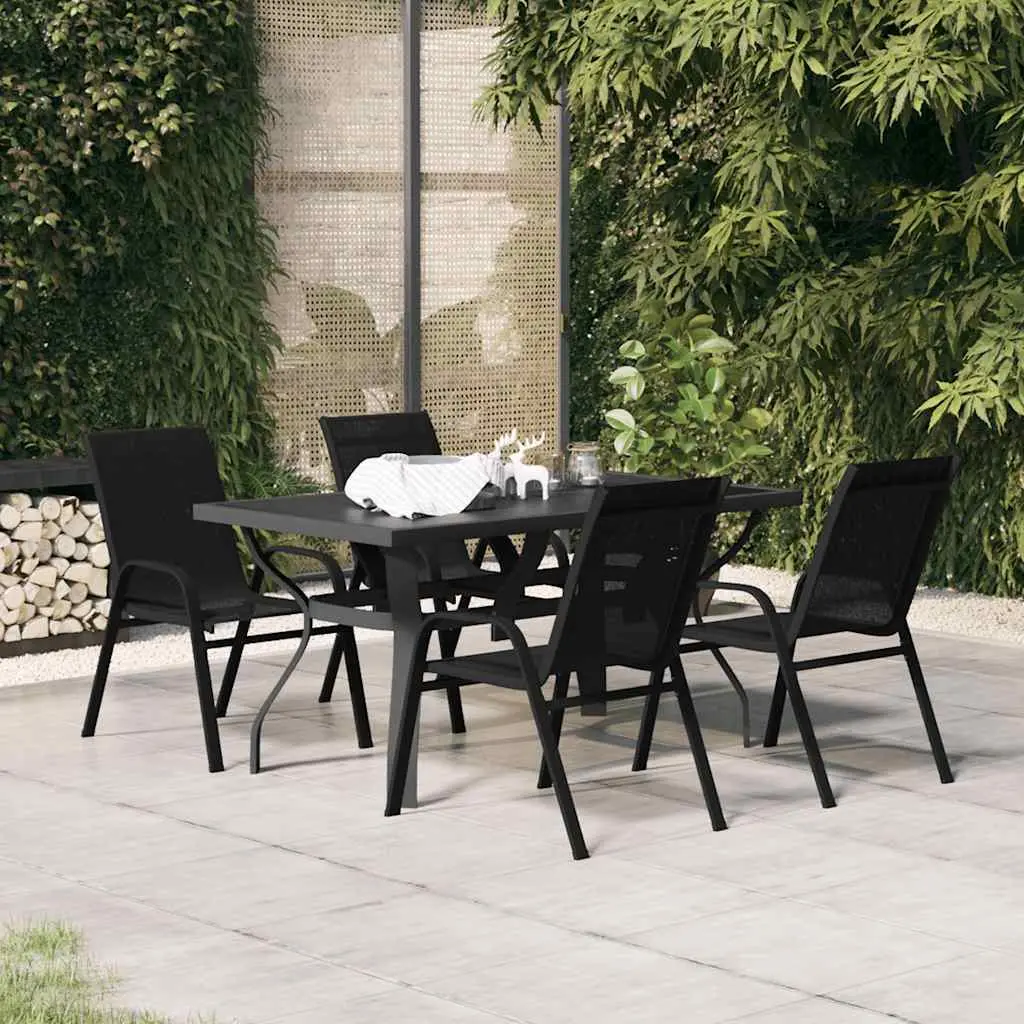 Ensemble à manger de jardin 5 pcs Noir vidaXL 3095979