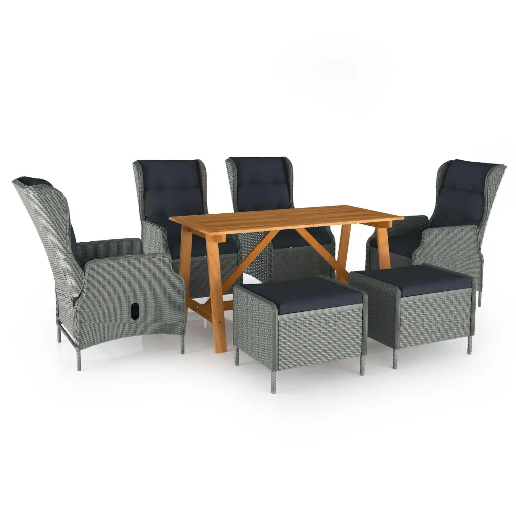 Ensemble à manger de jardin 7 pcs Gris clair vidaXL 3068786