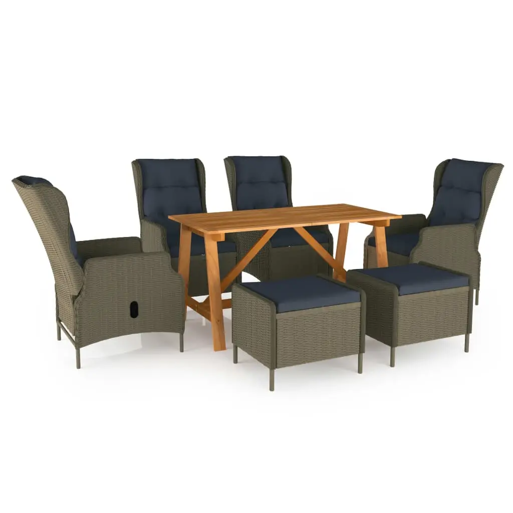 Ensemble à manger de jardin 7 pcs Marron vidaXL 3068787