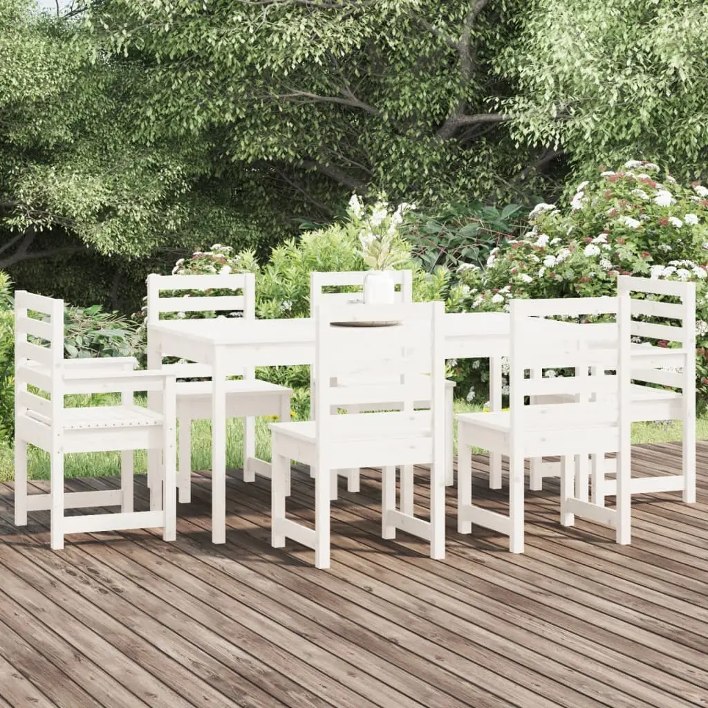 Ensemble à manger de jardin 7 pcs blanc bois massif de pin vidaXL 3154708