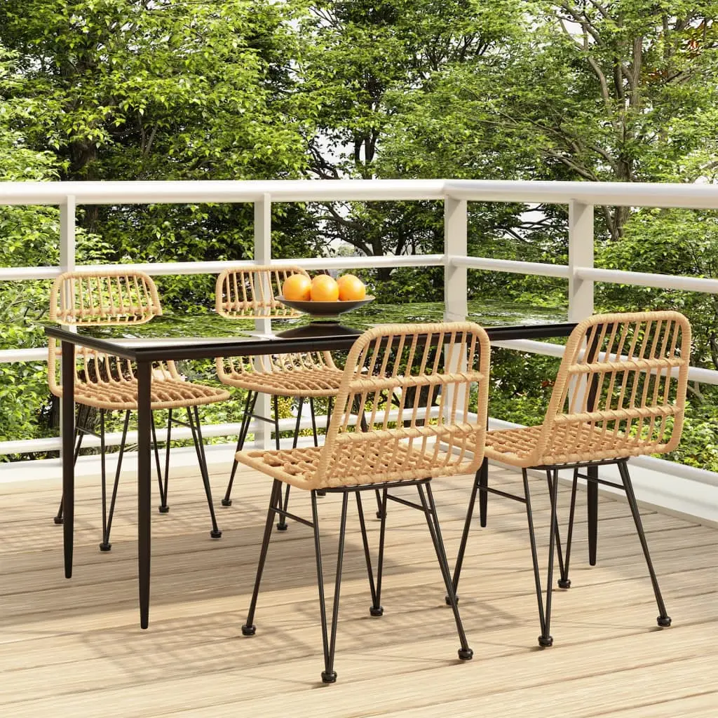 Ensemble à manger de jardin 5pcs Résine tressée vidaXL 3157876