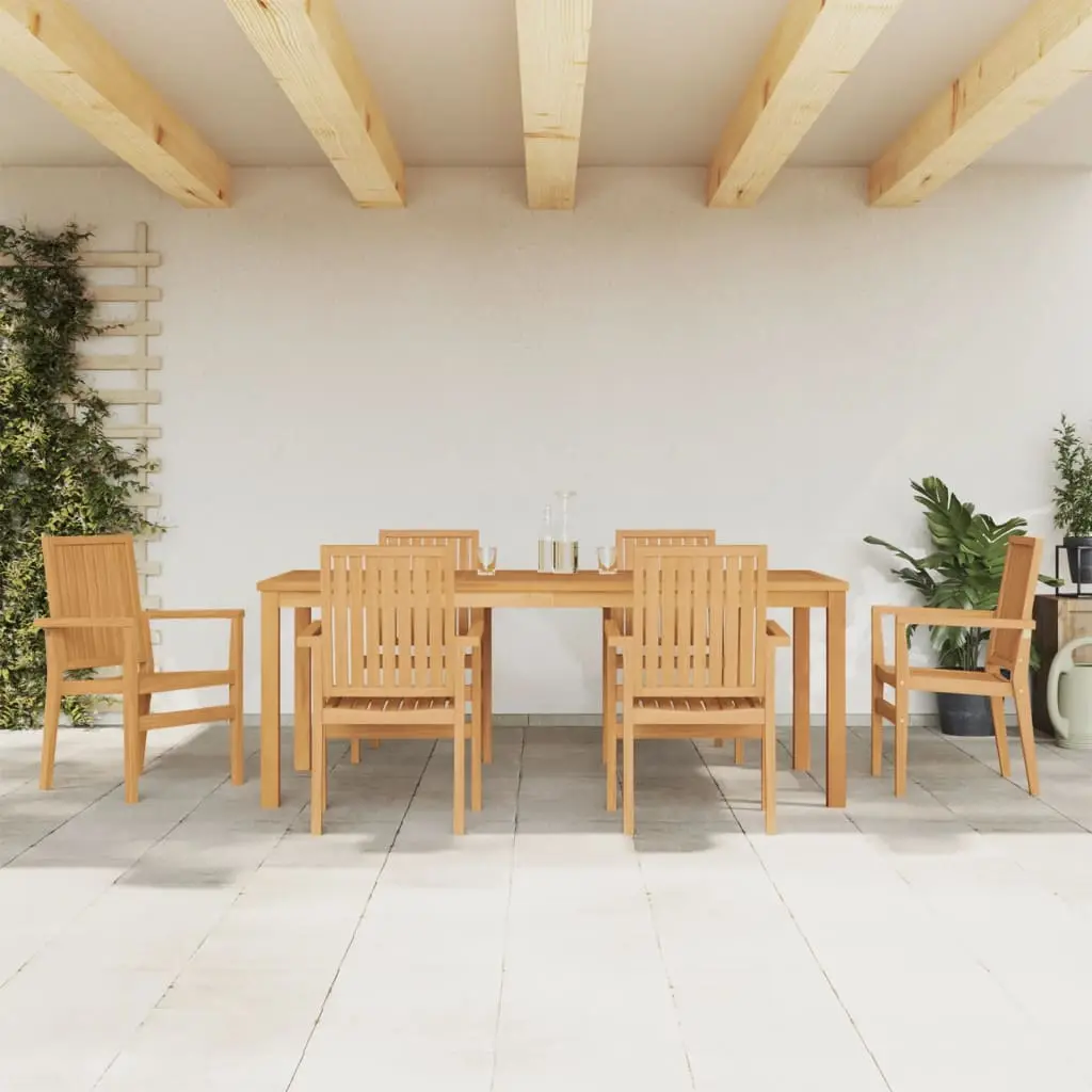 Ensemble à manger de jardin 7 pcs Bois de teck solide vidaXL 3157921
