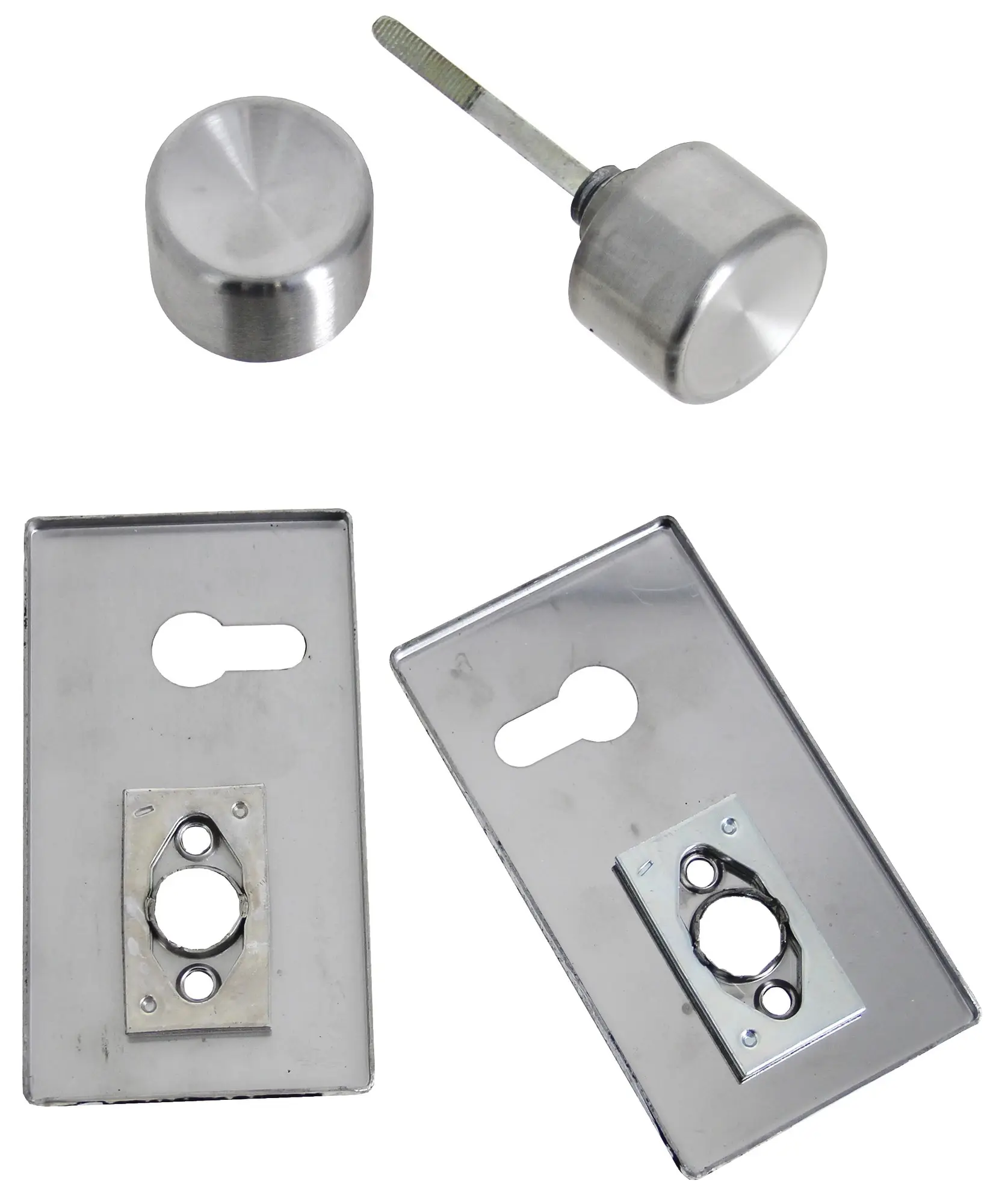 Ensemble à bouton sur plaque horizontale pour clé I finition inox brossé – BRICARD – 2036021