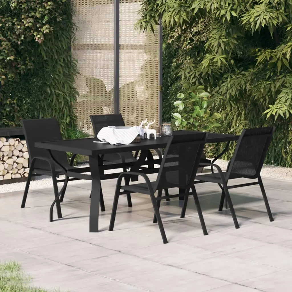 Ensemble à manger de jardin 5 pcs Noir vidaXL 3095980