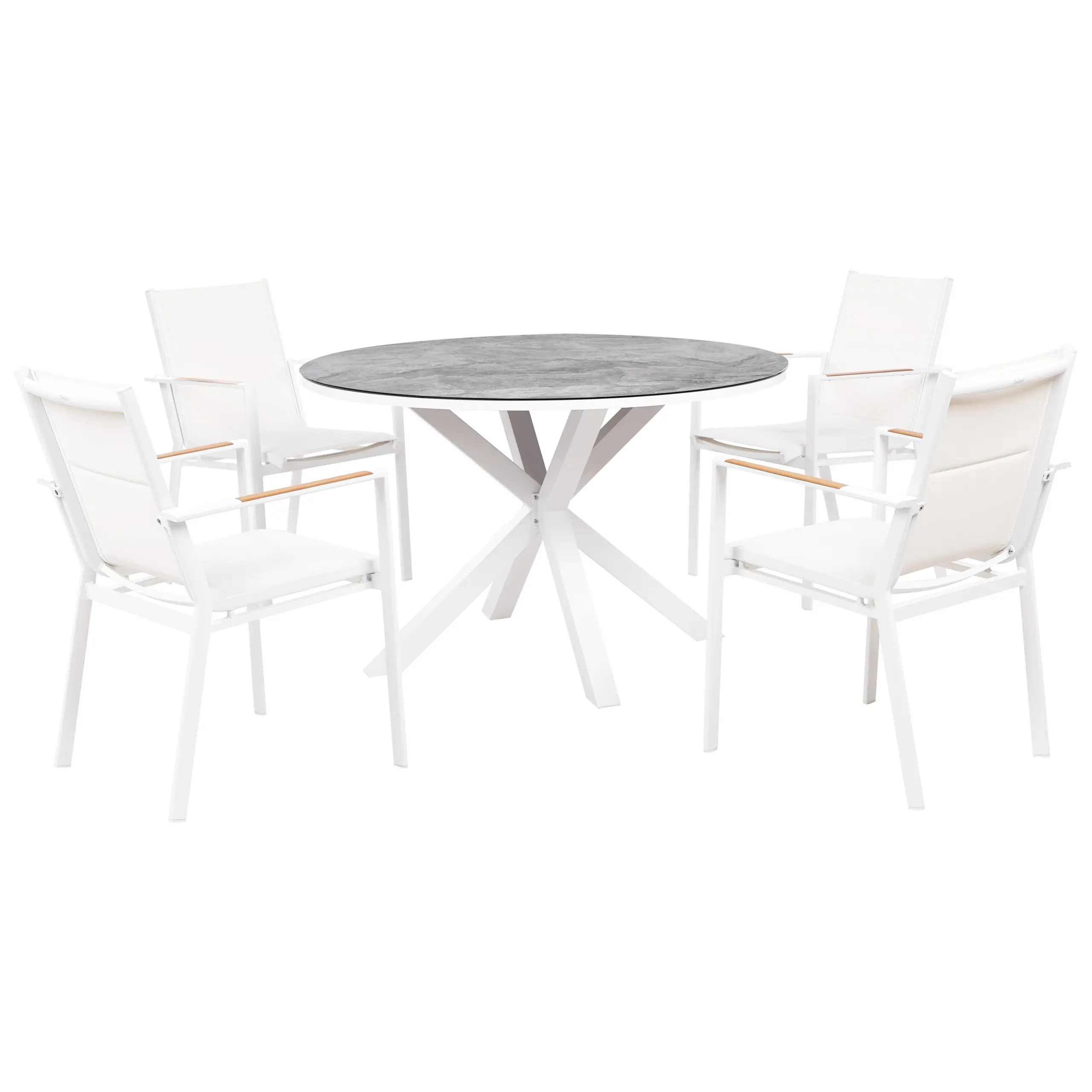 Set de salle à manger Aluminium Blanc MALETTO/BUSSETO – Beliani
