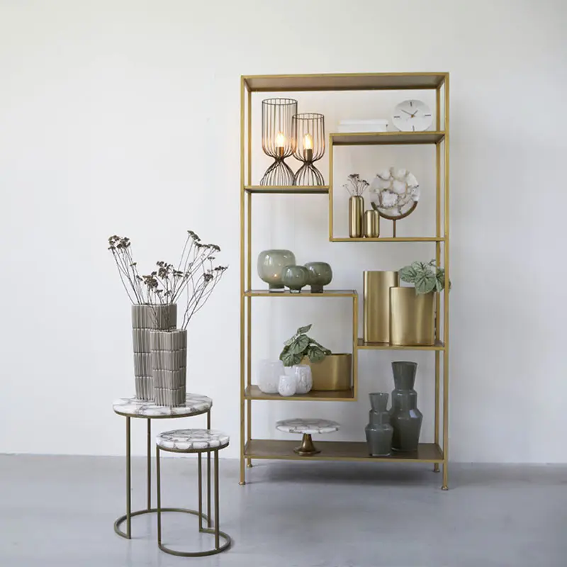 Ensemble 2 tables d’appoint Axat métal 50x41x41cm